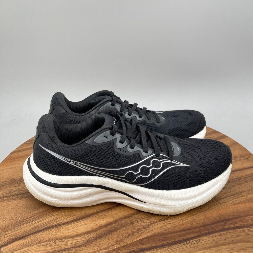 Saucony Ride 19 Shoes Womens Size 10 Black Running Comfort Walking Sneakers Gym